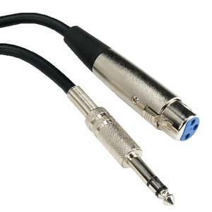 ACCL 15Ft XLR 3P Female to 1/4" TRS (Balanced Audio) Microphone Cable, 1 Pack