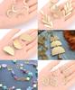 100pcs Adabele Brushed Raw Brass Large Cute 3-Petal Leaf Pendant Drop Earring Findings 36mm Unplated/Uncoated for DIY Craft Jewelry Making CF-B5 view 4