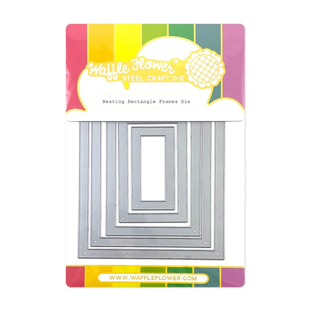 Waffle Flower Nesting Rectangle Frames Die - The Nesting Rectangle Frames Die Set is a Must-Have for Your Crafty Toolbox! This Collection of Dies cuts Solid Rectangular Frames in 5 Sizes!