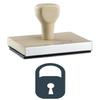 Infusion Lock Icon Rubber Stamp Wood Stamp Natural Color 1 X 2'' view 1
