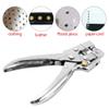 Grommet Kit Eyelet Plier Set, Leather Tools 1Pcs Rivet Setter Punch Pliers Belt Holes for Leather Fabric Belt Clothes,with 100pcs Easy Press Hollow Grommets view 3