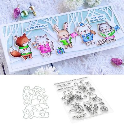 Greeting Gift Clear Stamps and Dies Set for DIY Card Making, Clear Rubber Stamps and Dies for Card Sets for Crafting, DIY Scrapbooking Card Making Tools
