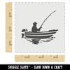 Fisherman in Fishing Boat Wall Cookie DIY Craft Reusable Stencil - 3.5 Inch view 2