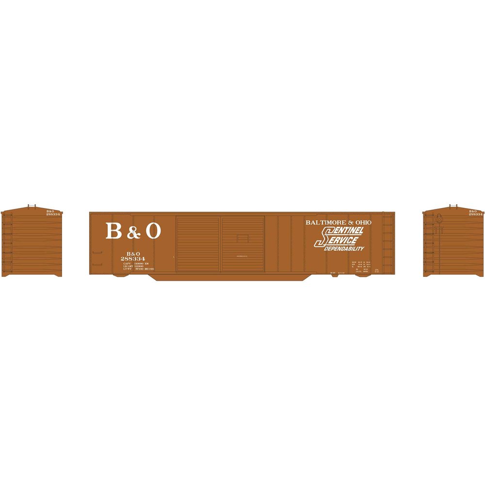 Athearn N 50' Double Sliding Door Box B&O #288334, ATH2793
