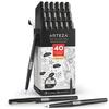 ARTEZA Permanent Markers, 40 Black Pens, Ultra-Fine Tip Paint Pens, Quick-Drying, Water Resistant, for Calligraphy and Note Taking, Office, Classroom view 1