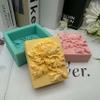 3D Peony Soap Mold Rectangle Delicate Flower Silicone Soap Molds for Soap Bar Making Lotion Bar Scented Candle Aromatherapy Plaster Mould Cake Decoration Fondant Ice Cube Moulds view 2