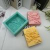 3D Peony Soap Mold Rectangle Delicate Flower Silicone Soap Molds for Soap Bar Making Lotion Bar Scented Candle Aromatherapy Plaster Mould Cake Decoration Fondant Ice Cube Moulds view 4