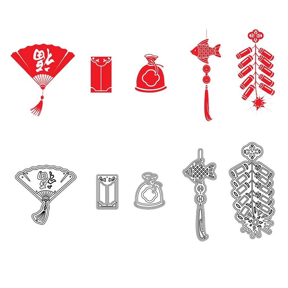 Chinese New Year Craft Metal Die Cuts,Cutting Dies for Card Making Clearance,Embossing Dies for Scrapbooking, DIY Album Paper Cards Art Craft Decoration