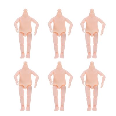 EXCEART Movable Doll Body Set 6Pcs Nude Jointed Doll Accessories for DIY Making and Crafting 4.72In Articulated Toy Parts for Kids Creative Play