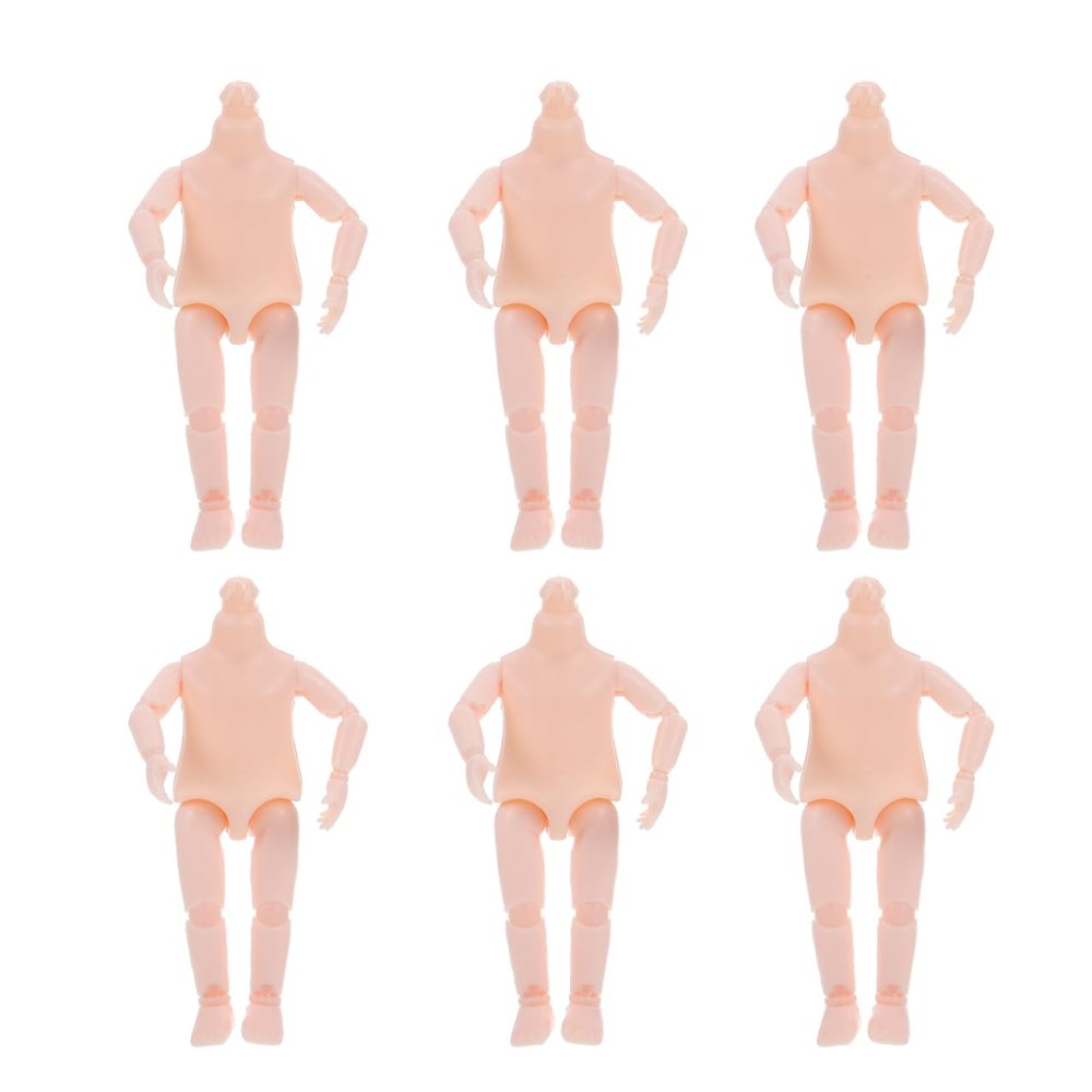 EXCEART Movable Doll Body Set 6Pcs Nude Jointed Doll Accessories for DIY Making and Crafting 4.72In Articulated Toy Parts for Kids Creative Play