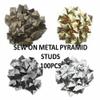 CraftbuddyUS 100pcs Brass Metal Sew On 12mm Pyramid Studs Embellishment, DIY view 2