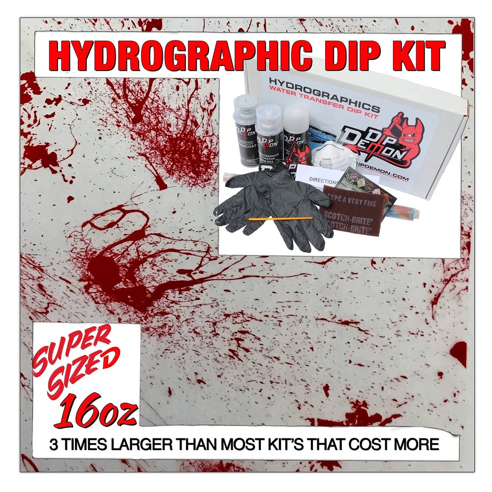 Hydrographic Dip Kit Crime Scene Splatter 16oz dip Demon Hydro dip Dipping