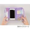 SUN-STAR Bag in Bag mitte B6 Size, Clear Pouch, Cosmetics Storage with Zipper, Pencil Case, Inside Tote, Light Gray view 2