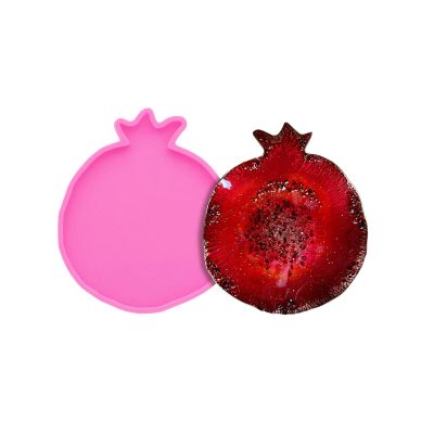 Angel Wings 4.9inch Pomegranate Geode Coaster Agate Resin Silicone Molds Epoxy Fruit Style Resin Mold, Tray Resin Casting Mold for DIY Agate Coaster, Cup Mats, Bowl Mat, Home Decoration