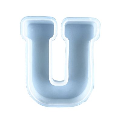 Epoxy Mold, DIY Crystal Drip Rubber Mold 26 English Letters Silicone Cake Mold Baking Mold Easy to Release Casting Mold for Jewelry U