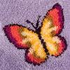 Latch Hook Rug Kits Butterfly for Adults and Kids Beginner Handmade Needle Crochet Yarn Kits Embroidery Carpet Hook and Latch Kit Cushion Christmas Home Decoration 30x30cm view 1