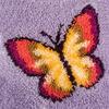 Latch Hook Rug Kits Butterfly for Adults and Kids Beginner Handmade Needle Crochet Yarn Kits Embroidery Carpet Hook and Latch Kit Cushion Christmas Home Decoration 30x30cm view 2