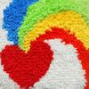 Heart-Shape Rainbow Latch Hook Rug Kits for Kids Beginner Needle Crochet Yarn Kits Embroidery Carpet Hook and Latch Kit Cushion Christmas Home Decoration 30x30cm, XZD063 view 1