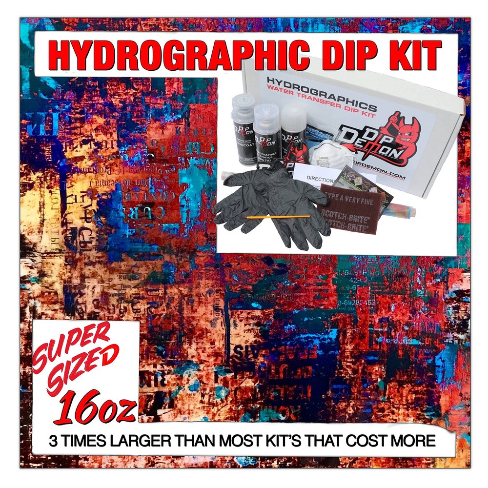 Hydrographic Dip Kit Abstract Painting 16oz dip Demon Hydro dip Dipping