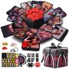 Wanateber Photo Explosion-Box Funny DIY - Creative DIY Explosion Gift Box, Assembled Handmade Photo Sticker Box for Marriage Proposals Making Surprises Birthday (Flower) view 1