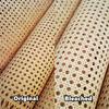 homeemoh 19.69x19.69 inch Natural Rattan Cane Webbing, Woven Open Mesh Cane Webbing for DIY Crafts Home Decor Furniture Chair Table Background Door Material,Original view 2