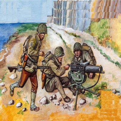 M/F Mars Figures 72125-1/72 U.S. Machine Gunners (D-Day) WWII Plastic Model kit