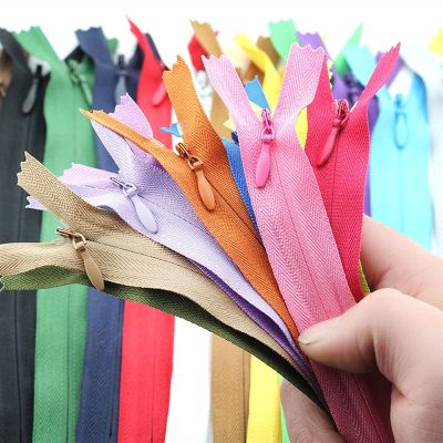 Bclla Zkenshan-Zippers 3# 10pcs 18/25/30 Cm Long Sewing Zipper Eco-Friendly Invisible ZipperFor Dress Pillow Cushion Clothes Random Color, Practical and Durable (Color : 18 cm Random Color, Size : 3)