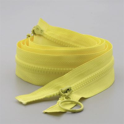 Bclla Zkenshan-Zippers 3# 60cm/80cm/100cm/120cm/150cm Double Open Resin Zipper Clothing Textile Accessories Color Zipper Pillow Pants, Practical and Durable (Color : Yellow, Size : Opening 60cm)