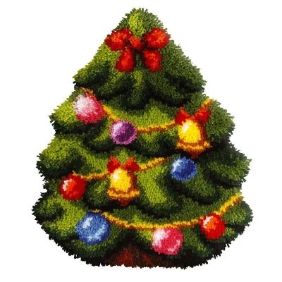 HIYIRUI Christmas Latch Hook Kits for Adults 20.5 x 16.5 Inch DIY Needlework Unfinished Crocheting Rug Kit with Color Preprinted Pattern