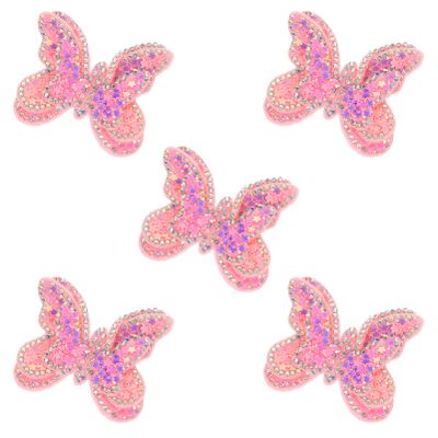 EXCEART 5pcs Butterfly Hair Accessories DIY Appliques Fashionable Patches for Clothing Bags Jewelry Making