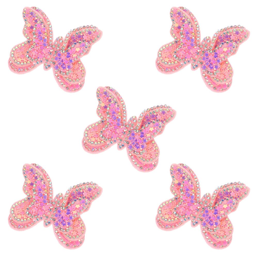 EXCEART 5pcs Butterfly Hair Accessories DIY Appliques Fashionable Patches for Clothing Bags Jewelry Making