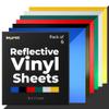 Reflective Vinyl Permanent Adhesive for Cricut Oracle 651 (6pk, 12 x 11 Inch) White Glow in The Dark Sticker Sheets for DIY Outdoor Stickers and Decal. Tape for Safe Car Parking, Crafting and More view 1