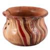 Premium Solid Hardwood Wooden Pot Portable Yarn Bowl Holder for Knitting Crochet Gift Set | Hind Handicrafts (6" x 6" x 4", Multi Wave) view 2