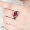 925 Sterling Silver Womens Ruby Ring Vintage Hollow Out Heart Purple gem Ring Fashion Full Diamond Zircon Black Ring Promise Engagement Wedding Cocktail Christmas Party Gift Ring ST.448 (Red, 9) view 2