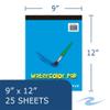 Roaring Spring Kids Watercolor Paper Pad, 9" x 12", 25 Sheets of Very Heavy 100# Paper with Vellum Finish, Top Bound (Pack of 24) view 3