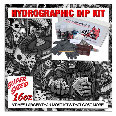 Hydrographic Dip Kit Gambler Skulls 16oz dip Demon Hydro dip Dipping