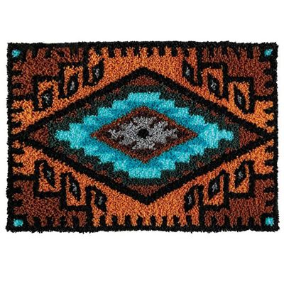 HIYIRUI Large Size Latch Hook Rug Kits for Adults and Children 33.8 x 23.2 Inch DIY Needlework Crocheting Rug Kit with Color Preprinted Pattern