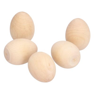 10PCS Wooden Eggs, Unfinished Wooden Easter Eggs Craft Easter Painting Kit Small Craft Office Decor 1.8x1.3inch