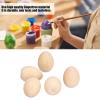 10PCS Wooden Eggs, Unfinished Wooden Easter Eggs Craft Easter Painting Kit Small Craft Office Decor 1.8x1.3inch view 3