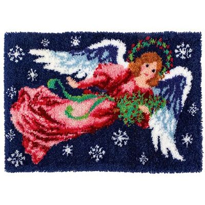 Latch Hook Rug Kits for Adults and Children Large Size 33.8 x 24.4 Inch DIY Needlework Crocheting Rug Kit with Color Preprinted Pattern