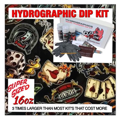 Hydrographic Dip Kit Vegas Casino Cards Dice 16oz dip Demon Hydro dip Dipping