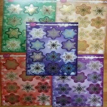 CraftbuddyUS A4 Sheets of Festive Snowflake Embellishment - 5 Color x 60 Die Cut