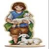 Christmas Shepherd Cross Stitch kit on Wood Base - Counted Cross-Stitch kit on The Plywood. Bible Christ Birth Story MP Studia O-028 view 1