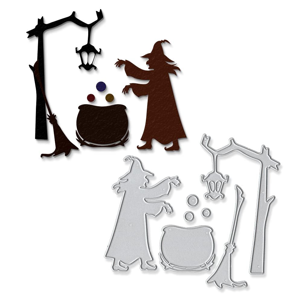 Witch Broom Metal Die Cut for Card Making & Halloween Decorations - Spider Die Cuts, Stencils & Embossing Template for DIY Scrapbooking Craft