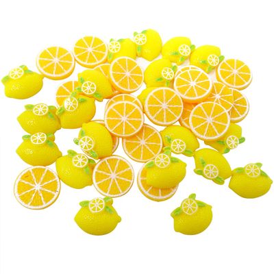 Honbay 40PCS Slime Charms Flatback Resin Charms Lemon Fruit Embellishments for Scrapbooking, Hair Clip, Phone Case, DIY Crafts