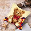 clubevy DIY Latch Hook Kits Pillow Case Sofa Cushion Cover Craft Kits Embroidery Carpet Set Needlework Pillow Cover 17x17 inch (Bear) view 2