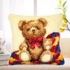 clubevy DIY Latch Hook Kits Pillow Case Sofa Cushion Cover Craft Kits Embroidery Carpet Set Needlework Pillow Cover 17x17 inch (Bear) view 3