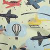 oneOone Cotton Flex Greenish Beige Fabric Airplane Nursery Kids Craft Projects Decor Fabric Printed By The Yard 40 Inch Wide view 1