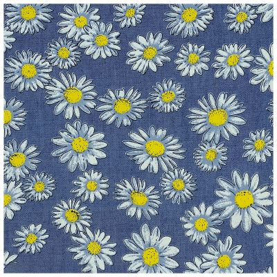 MUYUNXI Denim Fabric by The Yard for Jeans Dress T-Shirt Clothes Sewing Cushions 145cm Wide Sold by The Meter(Color:Yellow Big Chrysanthemum)