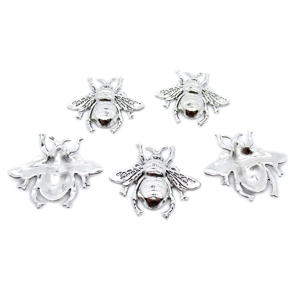 110 Pieces Antique Silver Plated Jewelry Making Charms Findings Crafting Suppliers EK1U4 Honeybee Bee